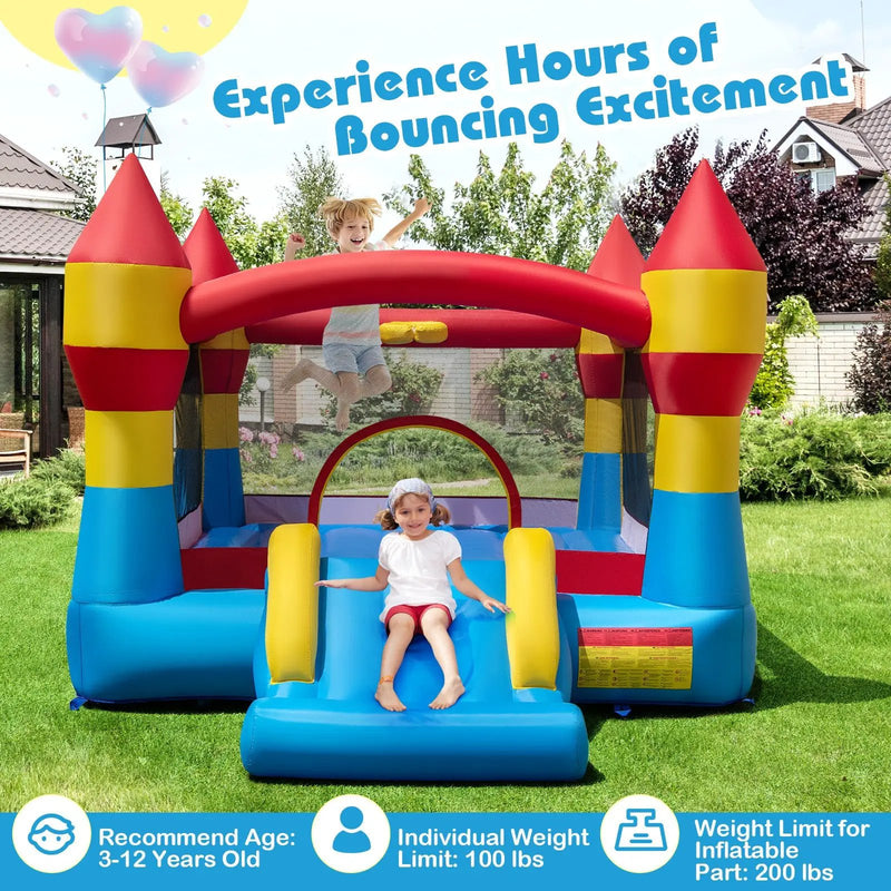 3-in-1 Kids Bouncer with Slide with 480W Blower for Yard by DirectDeals