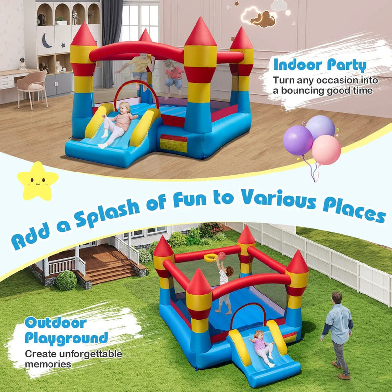 3-in-1 Kids Bouncer with Slide with 480W Blower for Yard by DirectDeals