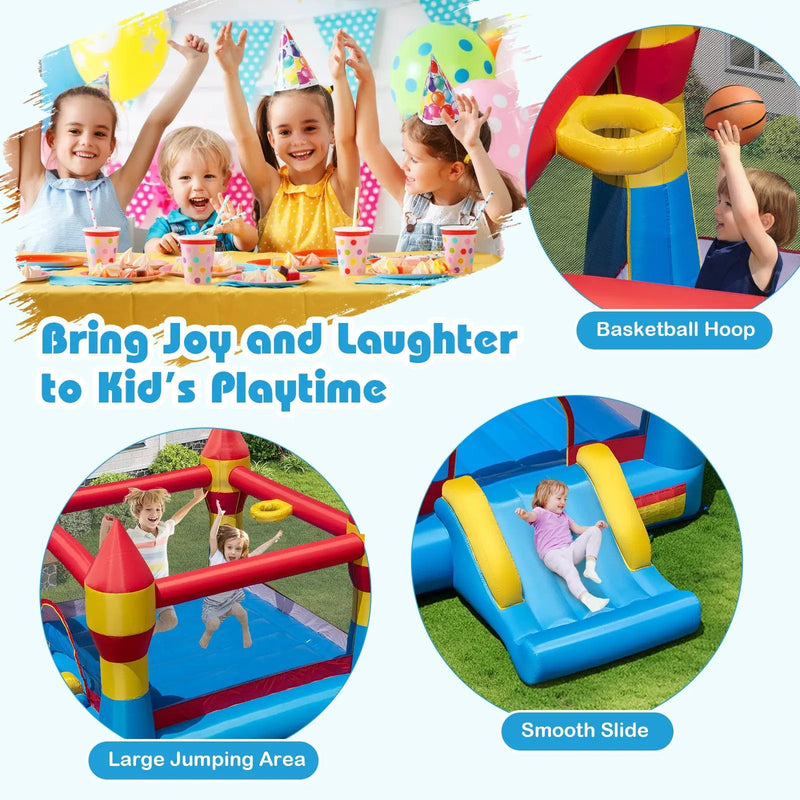 3-in-1 Kids Bouncer with Slide with 480W Blower for Yard by DirectDeals