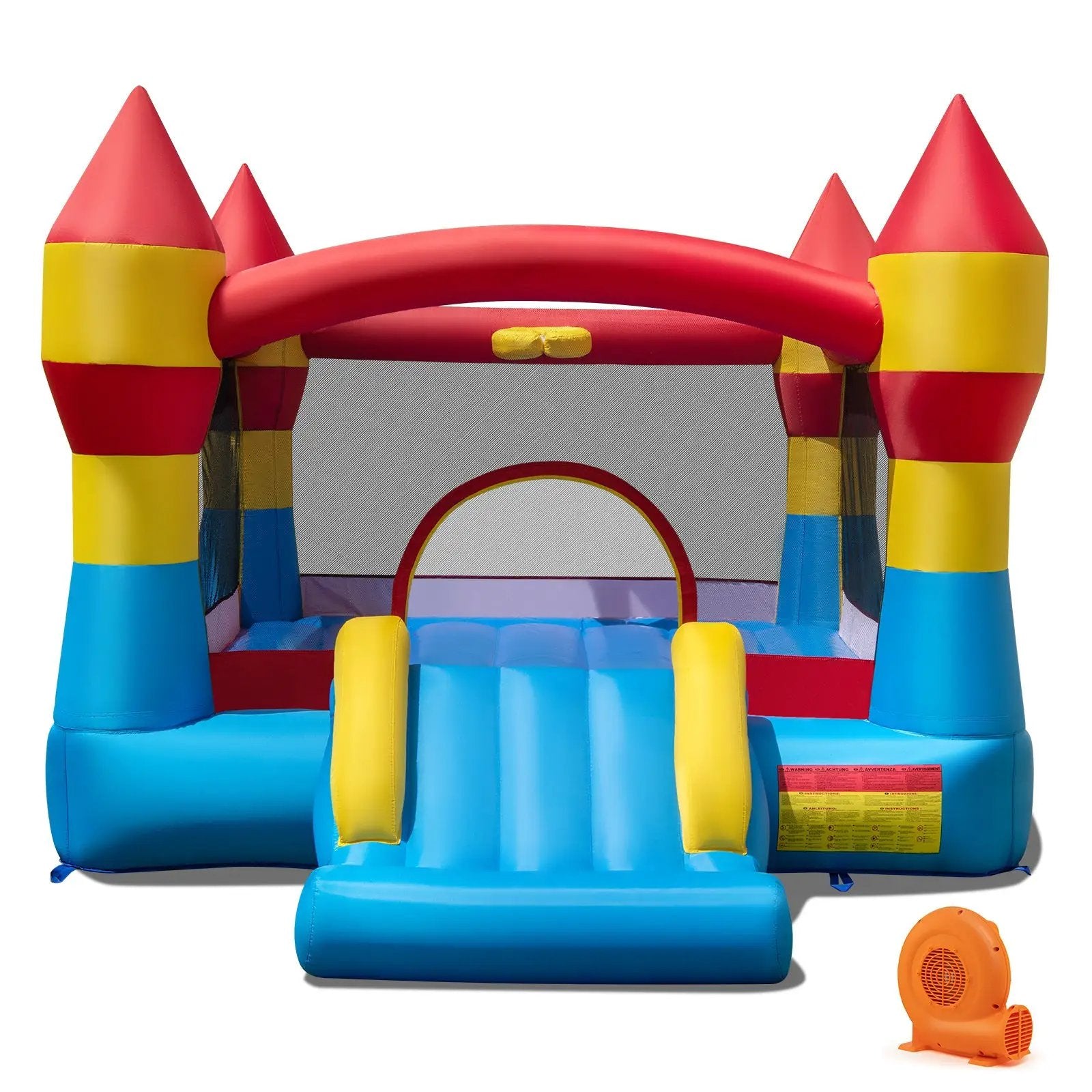 3-in-1 Kids Bouncer with Slide with 520W Blower for Yard by DirectDeals