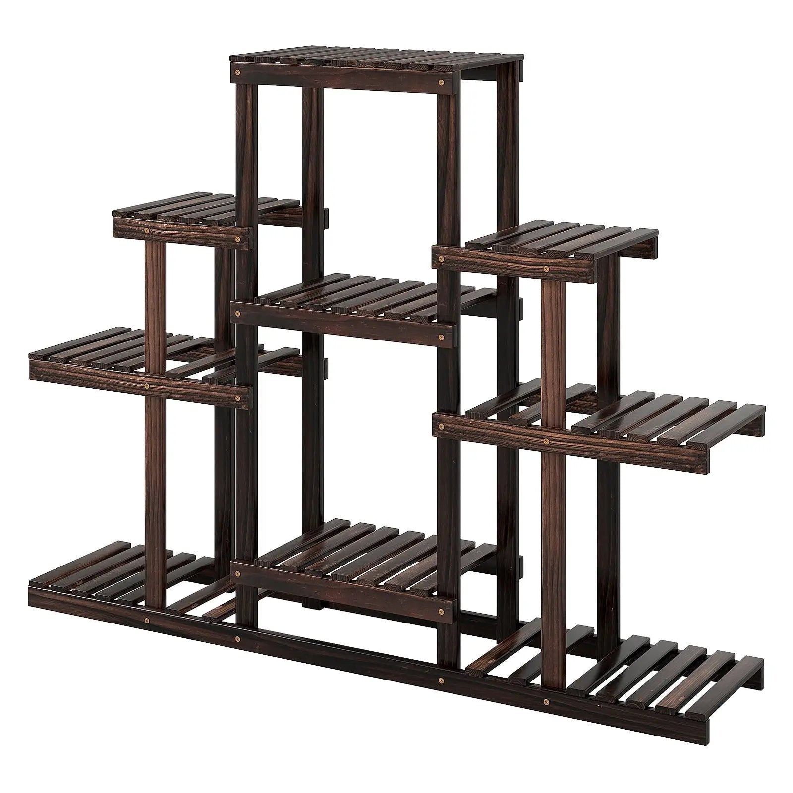 Indoor Outdoor Wood Plant Stand Multi-Tiered Corner Plant Shelf Flowerpot Holder-Brown by DirectDeals