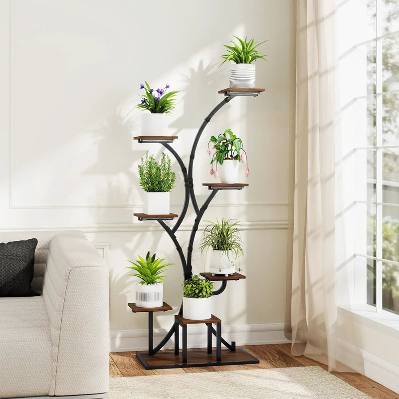 Indoor Plant Stand with Grow Lights 58" Tall 8-Tier Corner Metal Plant Shelf by DirectDeals