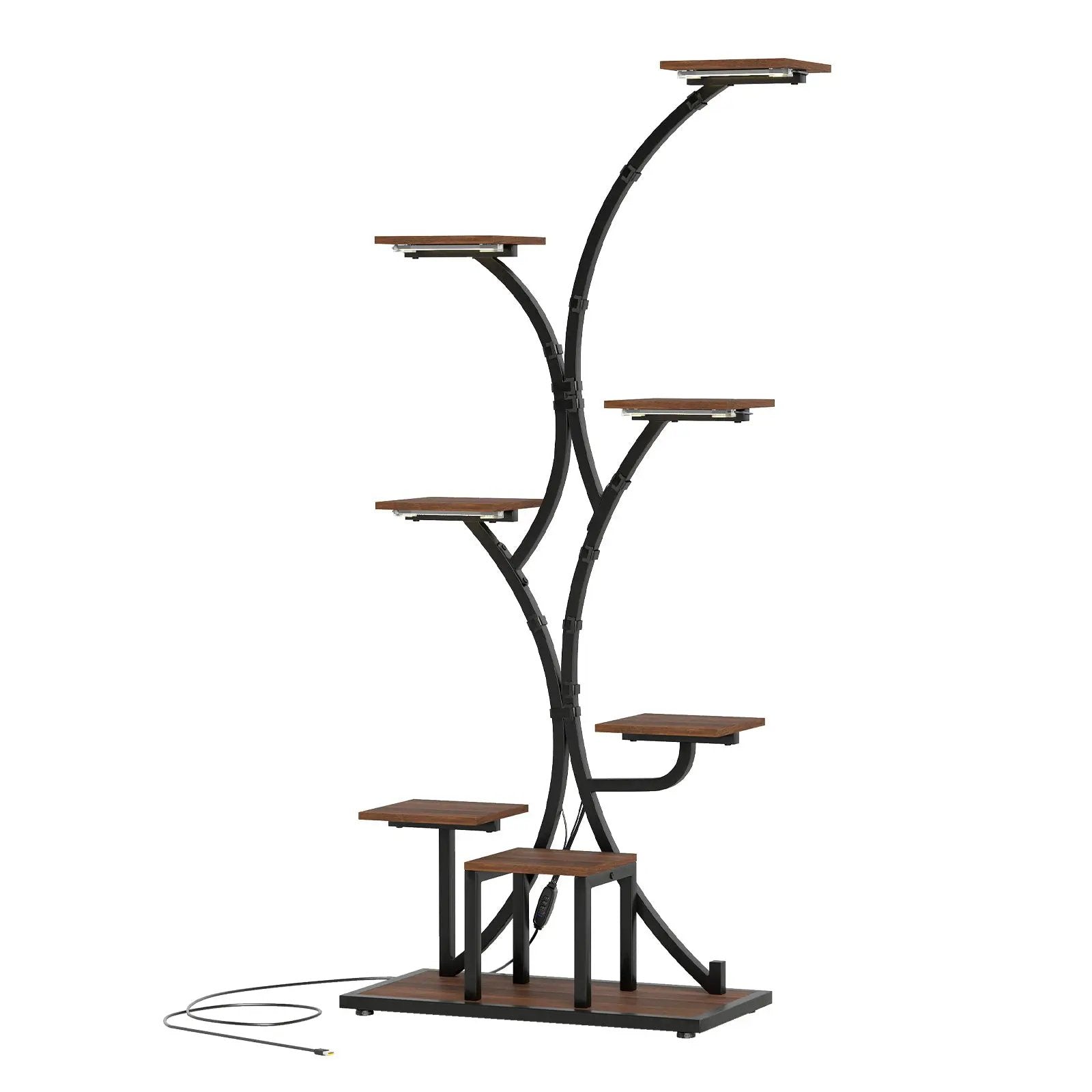 Indoor Plant Stand with Grow Lights 58" Tall 8-Tier Corner Metal Plant Shelf by DirectDeals
