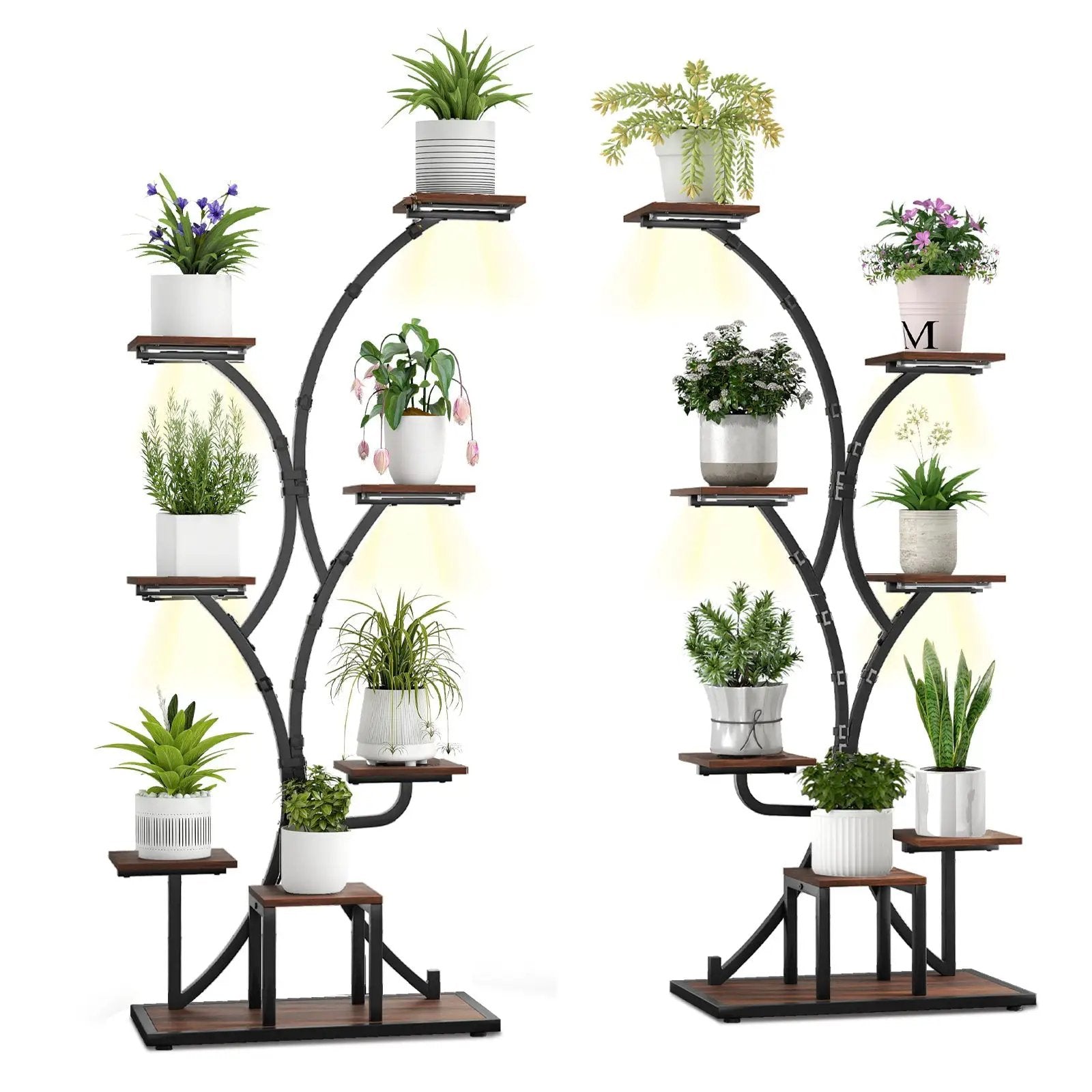 Indoor Plant Stand with Grow Lights 58" Tall 8-Tier Corner Metal Plant Shelf by DirectDeals
