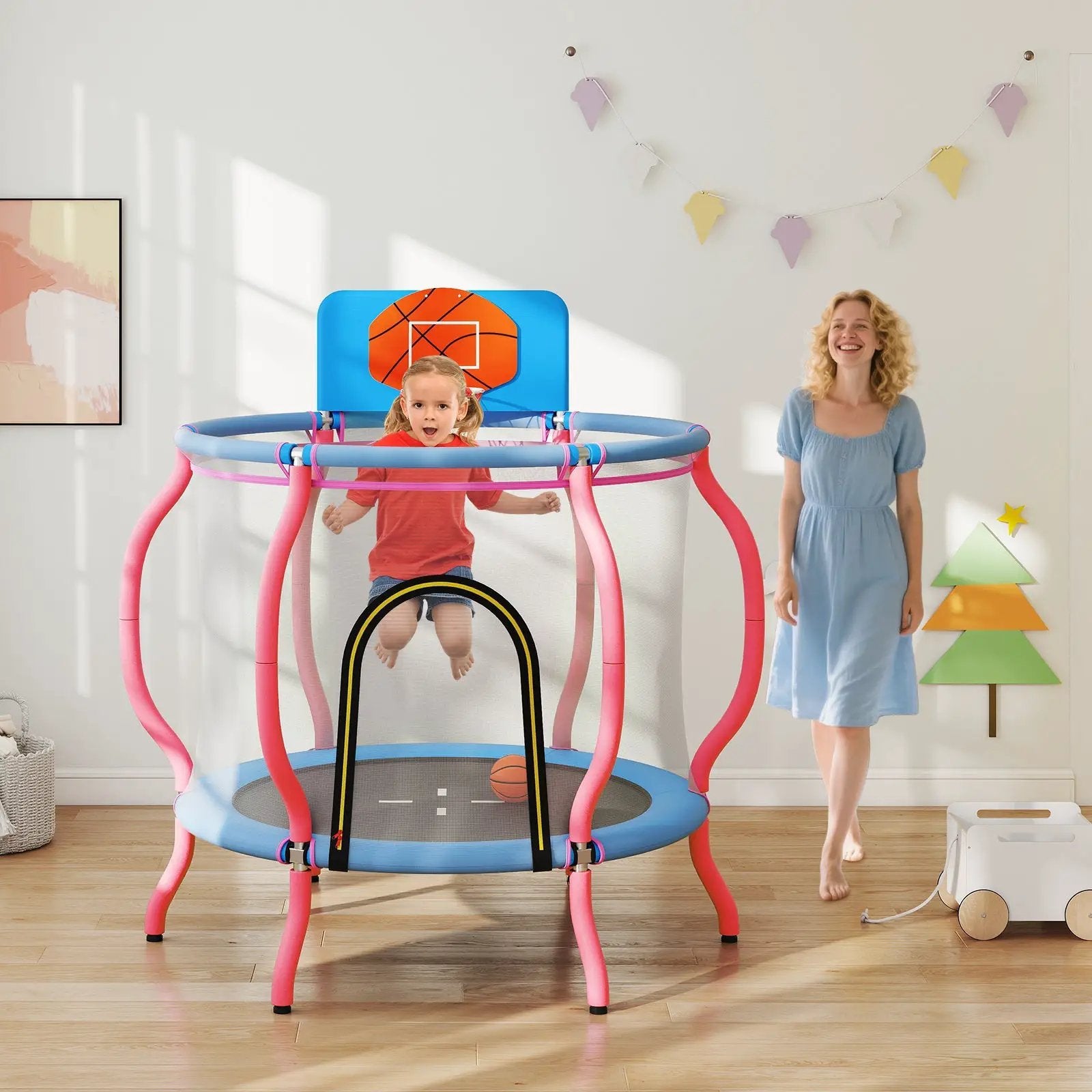 Kids Trampoline Indoor & Outdoor Pumpkin Trampoline-Pink by DirectDeals