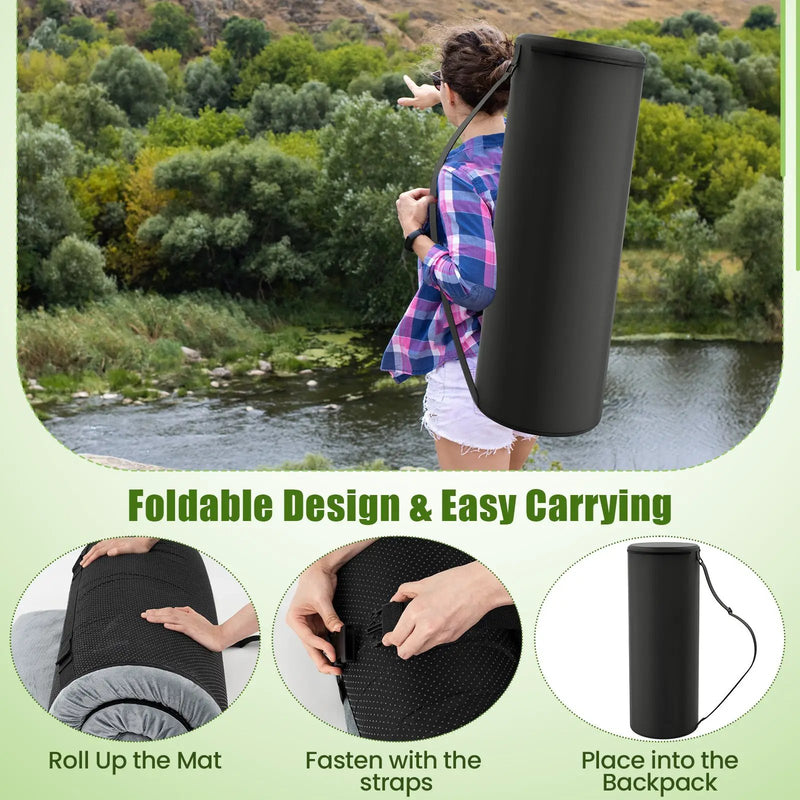 Indoor outdoor Sleeping mat with High density foam Cushion and Carrying Bag by DirectDeals