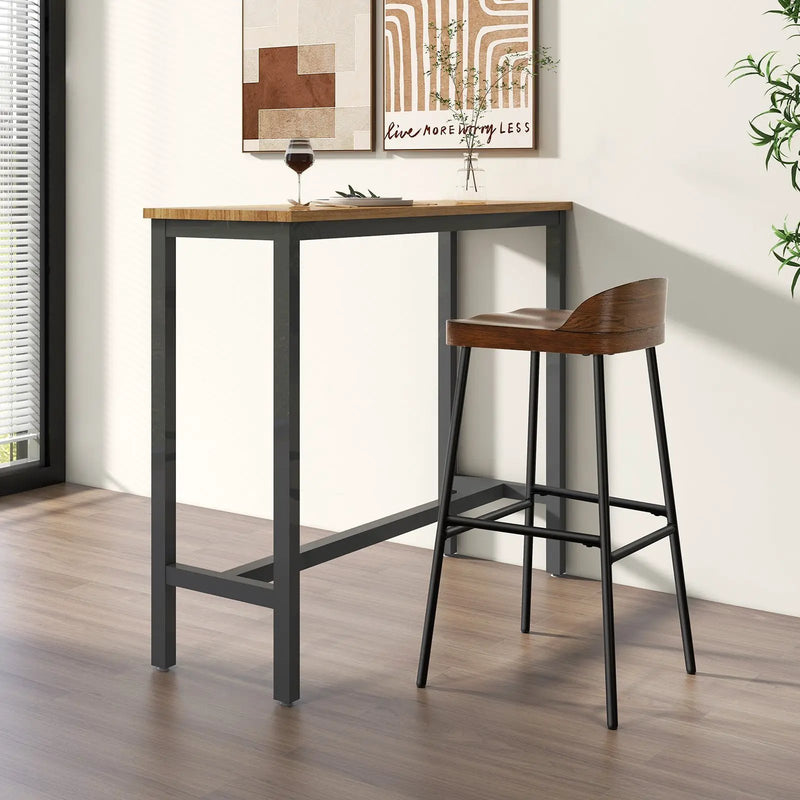 Set of 1/2 29 Inch Industrial Bar Stools with Low Back and Footrests by DirectDeals