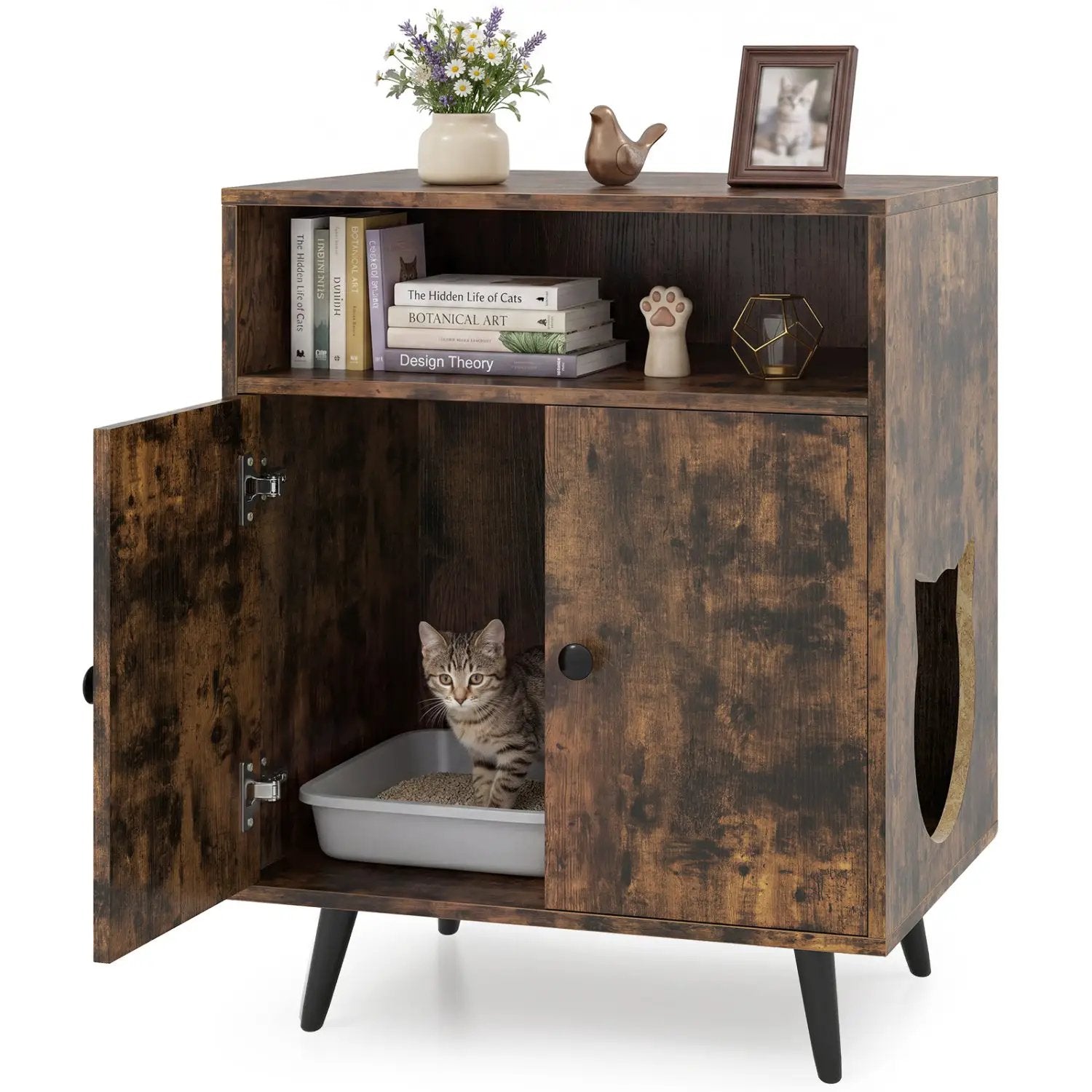 Cat Litter Box Enclosure with Storage Compartment by DirectDeals