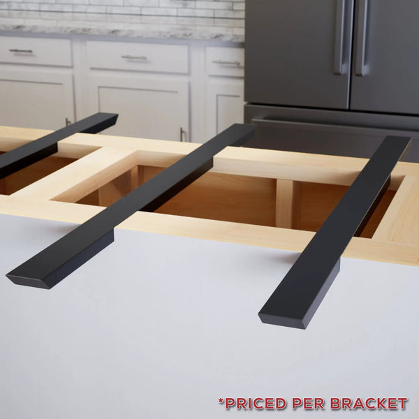 Industrial 1 inch Double Sided Island Support Bracket, installed in a room 2