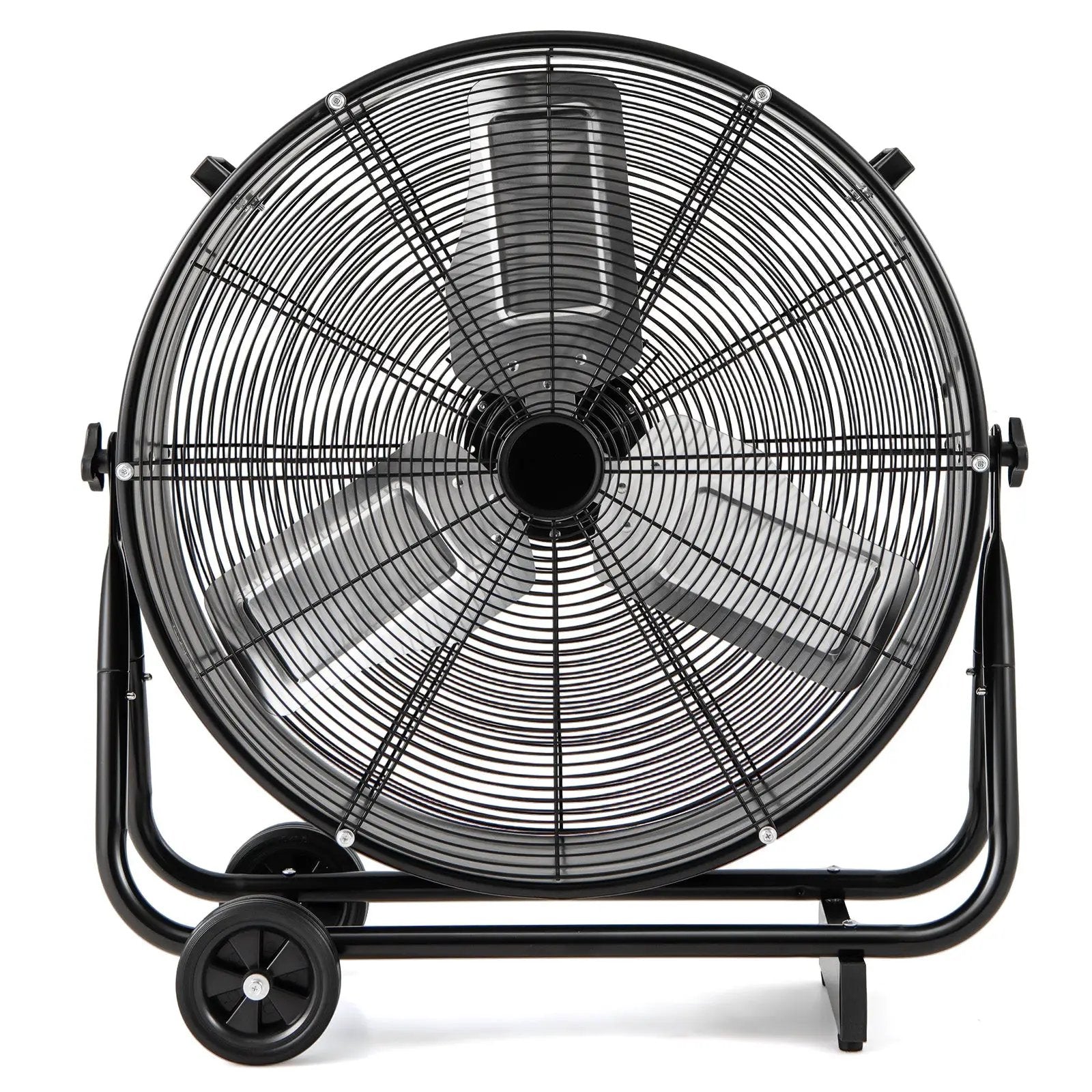 Industrial Drum Fan with 2 Wheels and 360-Degree Adjustable Tilt-Black by DirectDeals