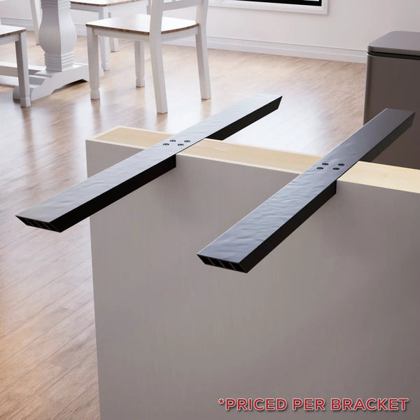 Industrial 1 inch Flat Wall Countertop Support Bracket, installed in a room 2