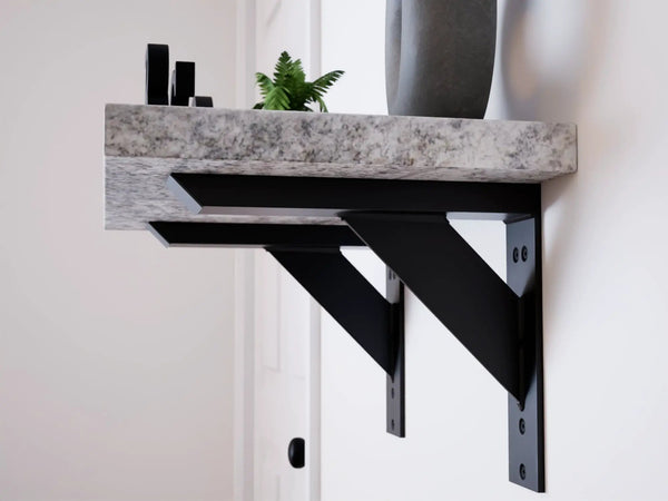 Industrial 1 inch Large Shelf Bracket®, installed in a room 2