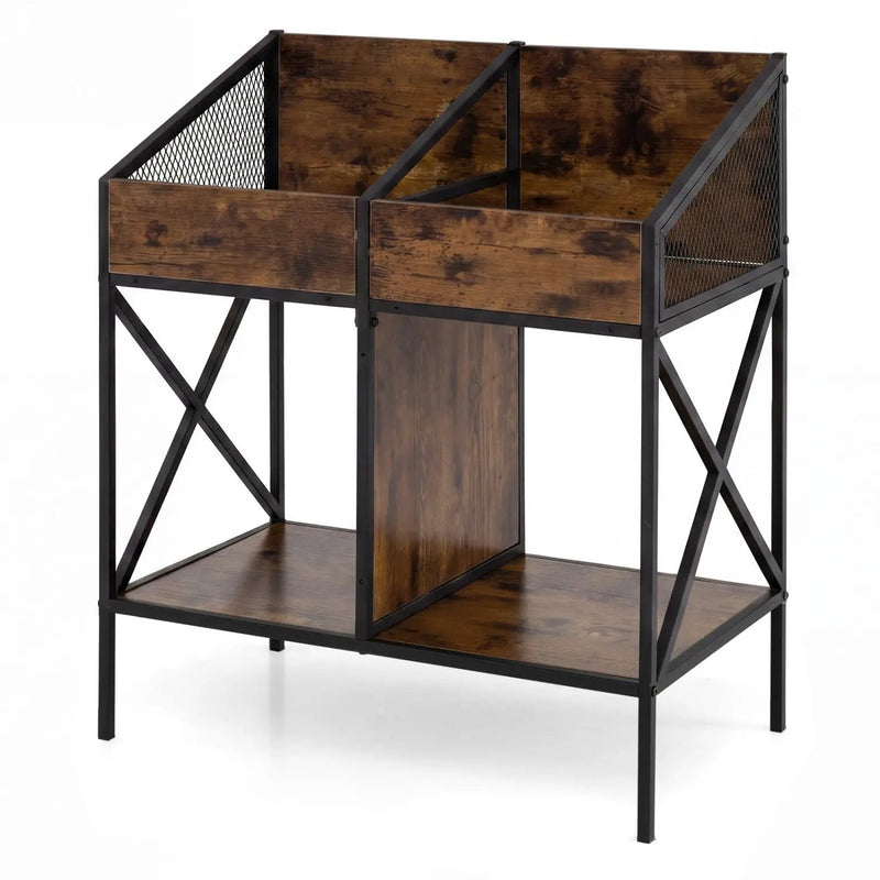 Industrial Vinyl Record Storage Rack with Metal Frame by DirectDeals