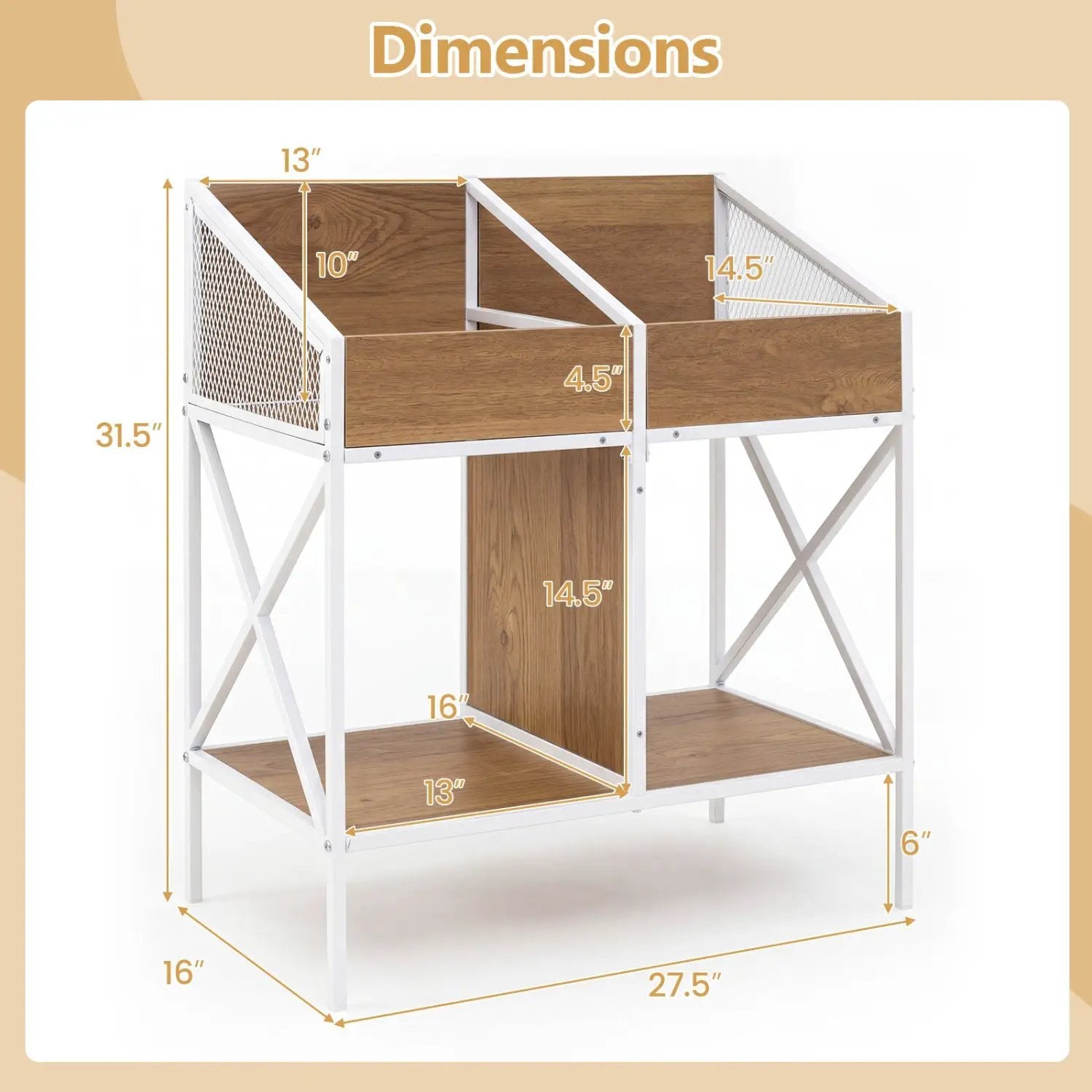 Industrial Vinyl Record Storage Rack with Metal Frame by DirectDeals