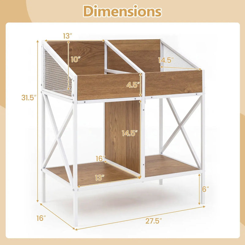 Industrial Vinyl Record Storage Rack with Metal Frame by DirectDeals