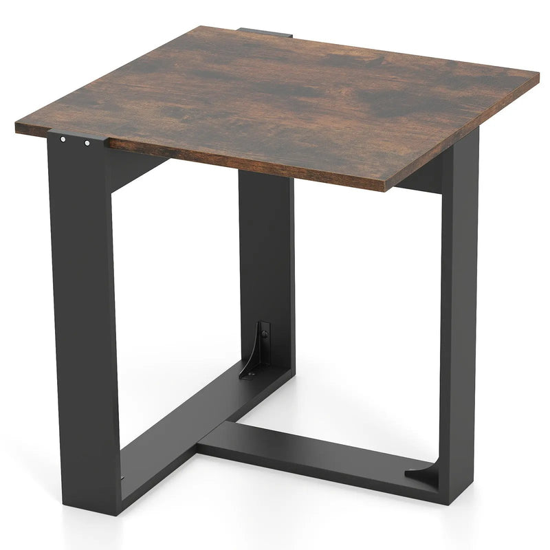 Industrial Sofa End Table with Metal Frame by DirectDeals