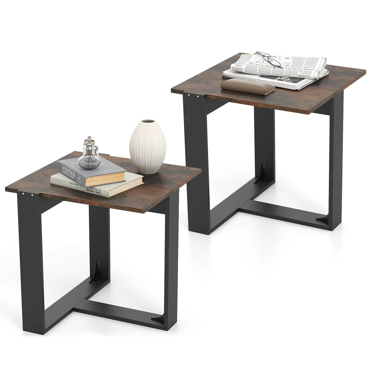 Industrial Sofa End Table with Metal Frame, photo 8 of 16