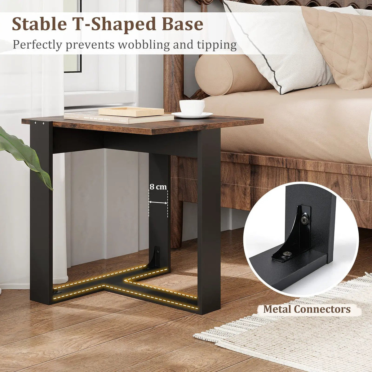 Industrial Sofa End Table with Metal Frame, photo 14 of 16