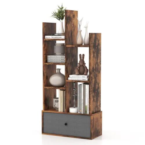 7-Tier Open-Back Bookshelf with Drawer by DirectDeals