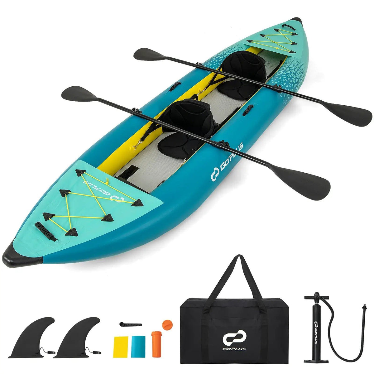 Inflatable 2-person Kayak Set with Aluminium Oars and Repair Kit, photo 10 of 11