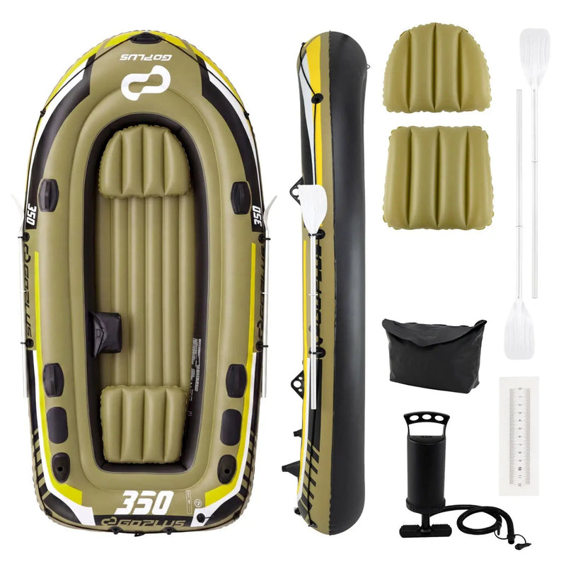 4-Person Inflatable Fishing Boat with Oars and Pump by DirectDeals