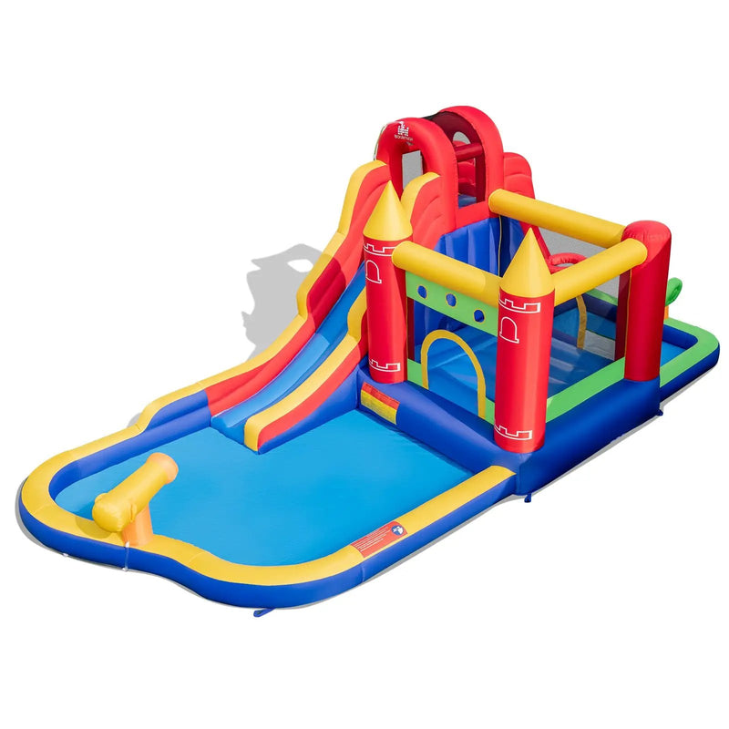 9-in-1 Inflatable Bounce Castle with Water Slide and Splash Pool without Blower by DirectDeals