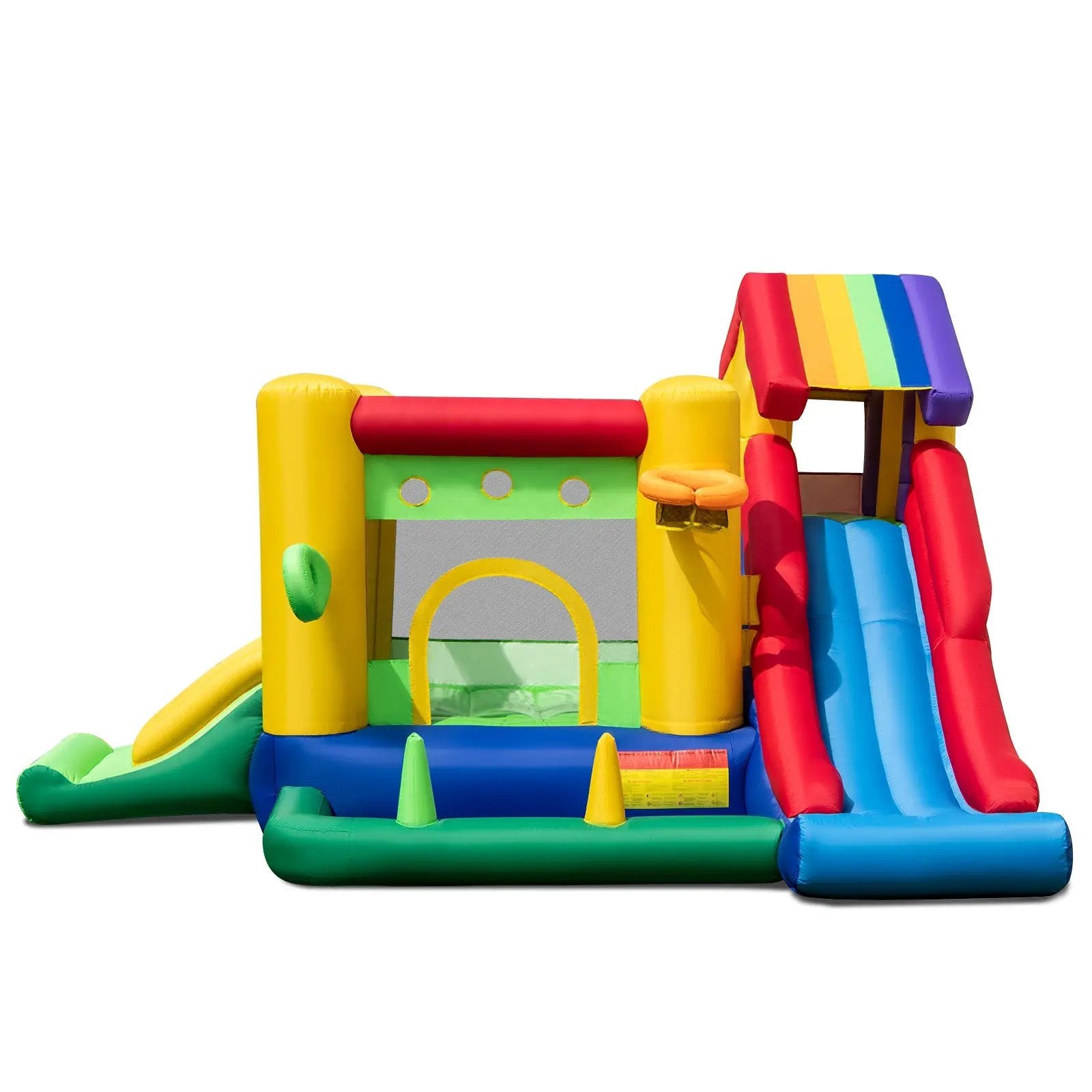 Inflatable Bounce Castle with Double Slides and 735W Blower by DirectDeals