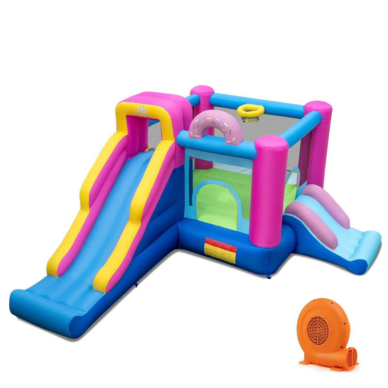 Inflatable Bounce House with Slides and Basketball Hoop (with 750W Blower) by DirectDeals