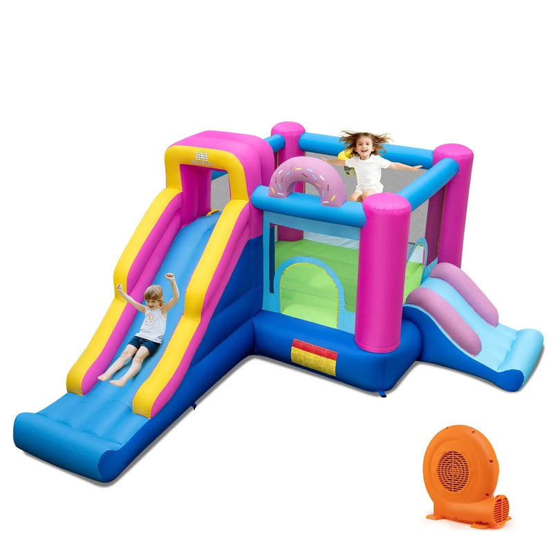 Inflatable Bounce House with Slides and Basketball Hoop (with 750W Blower) by DirectDeals