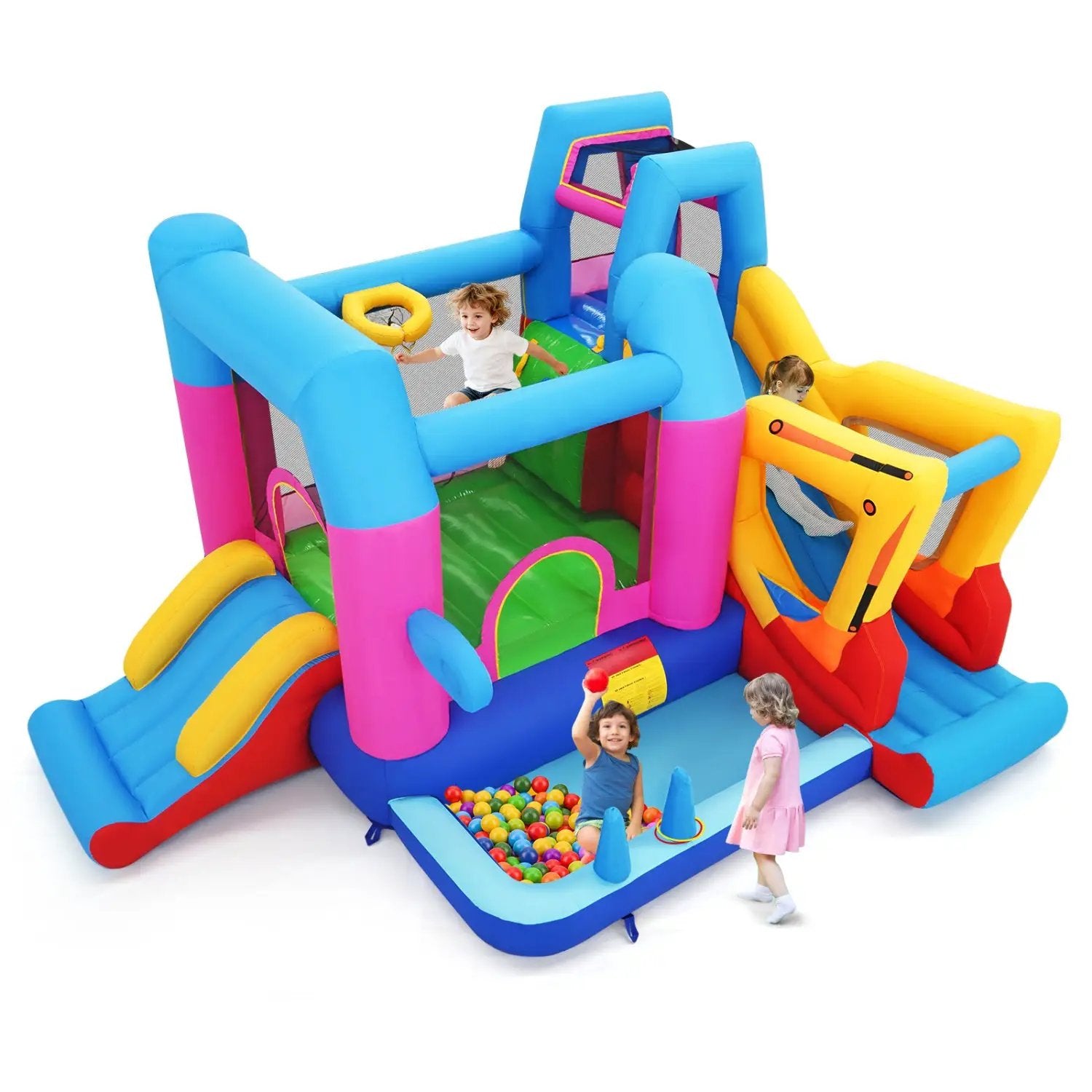 Inflatable Bounce House 8-in-1 Excavator Theme with Blower by DirectDeals