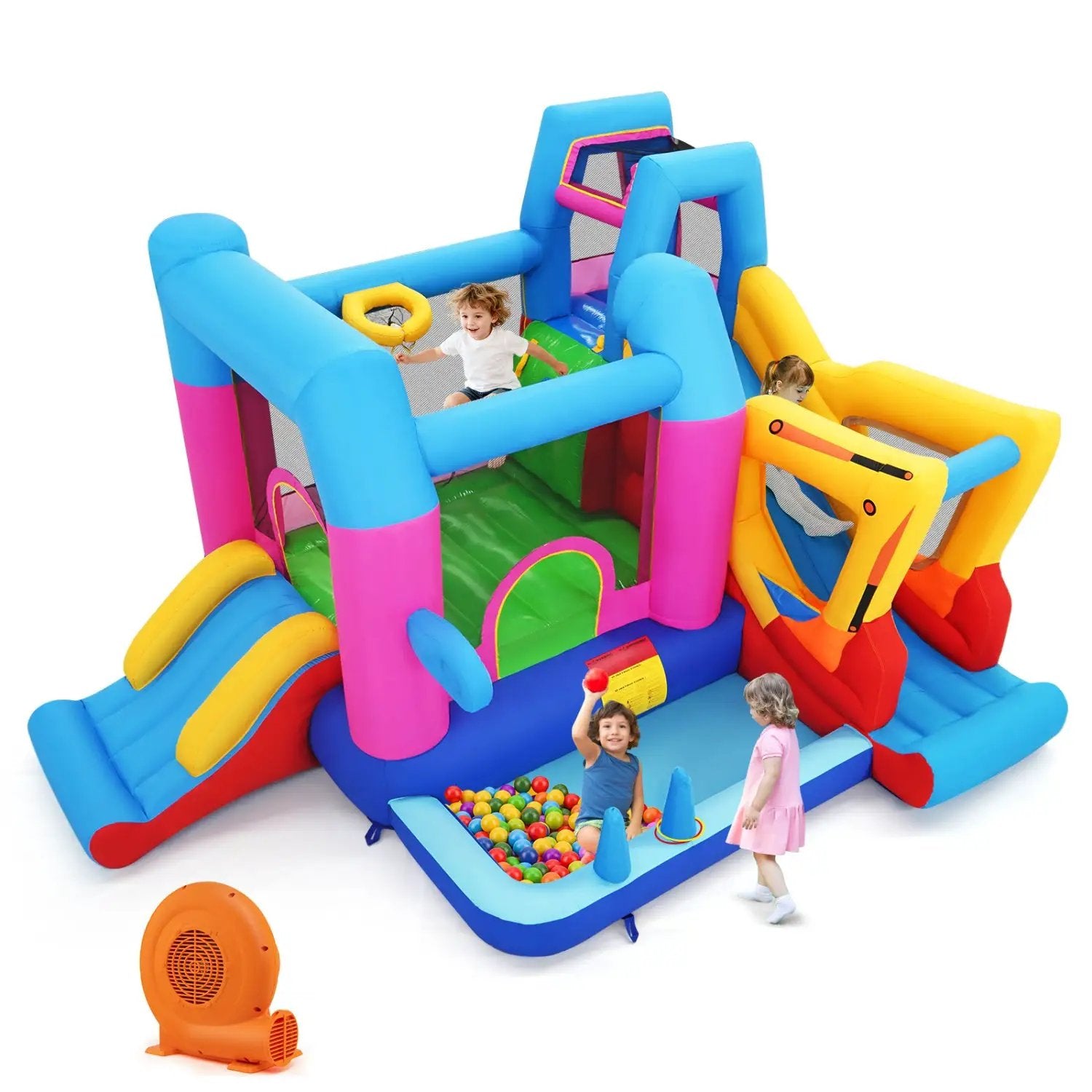 Inflatable Bounce House 8-in-1 Excavator Theme with Blower by DirectDeals
