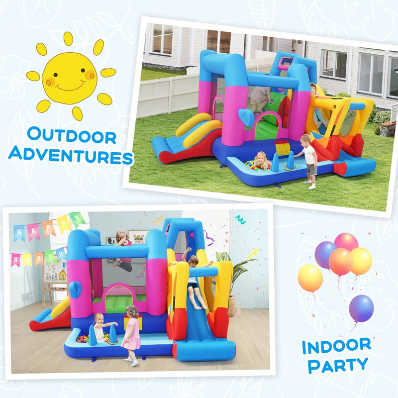 Inflatable Bounce House 8-in-1 Excavator Theme with Blower by DirectDeals