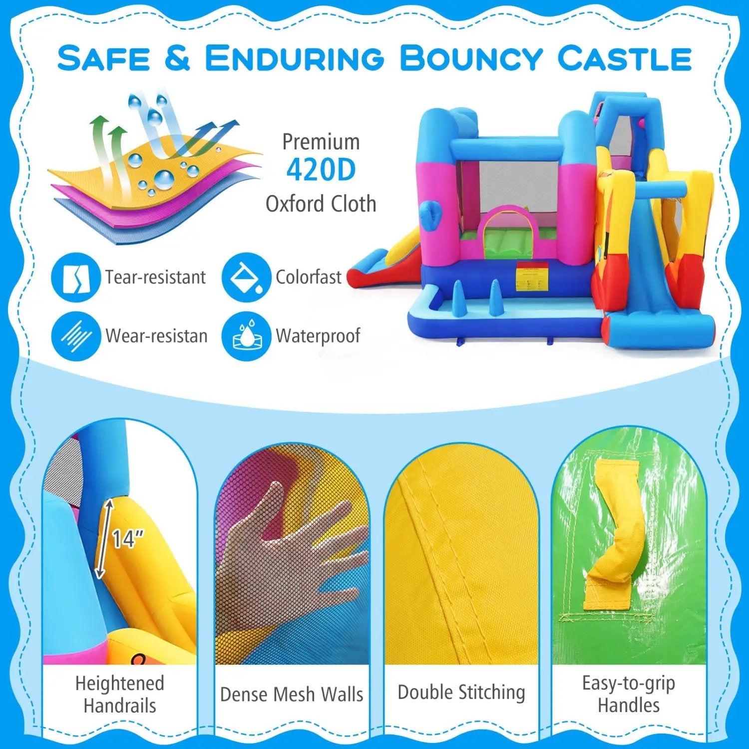 Inflatable Bounce House 8-in-1 Excavator Theme with Blower by DirectDeals