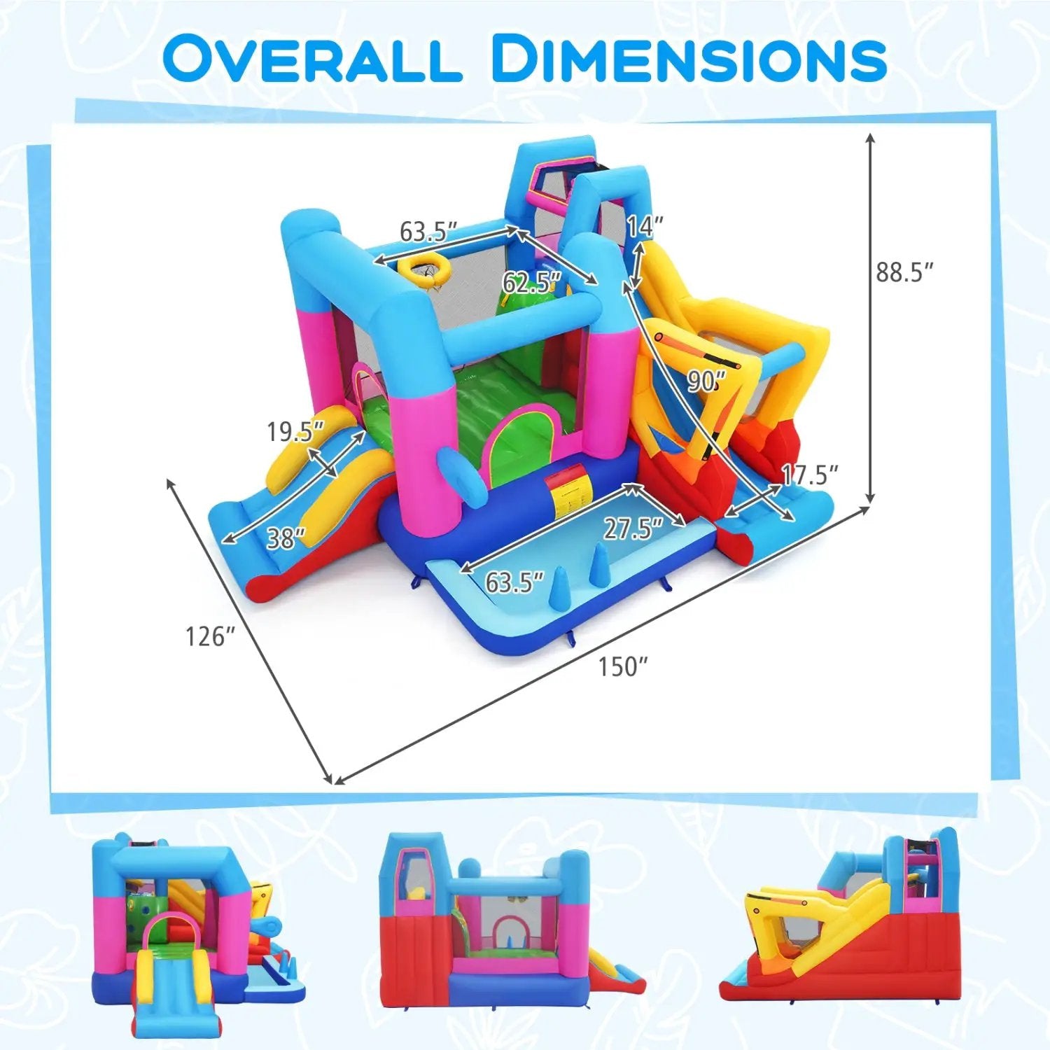 Inflatable Bounce House 8-in-1 Excavator Theme with Blower by DirectDeals