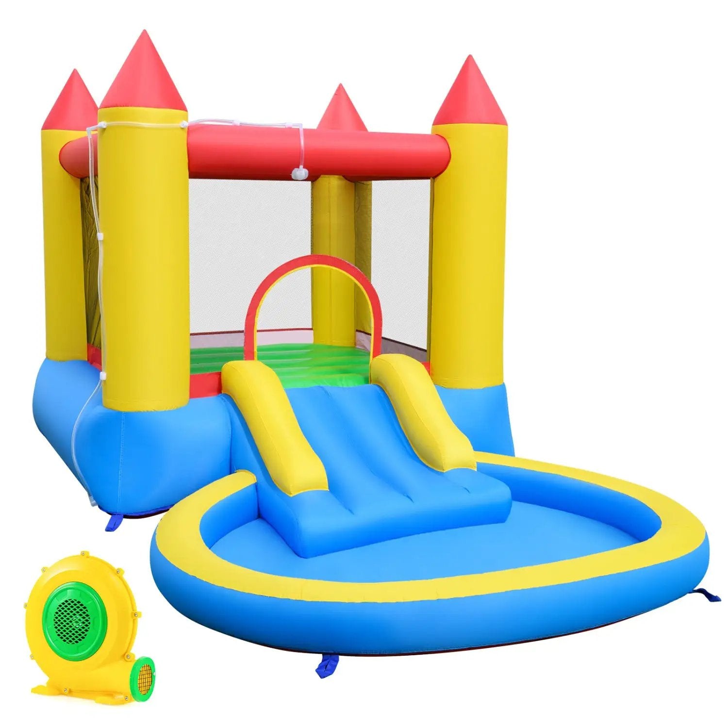 Inflatable Bounce House with Water Slide and 370W Blower by DirectDeals