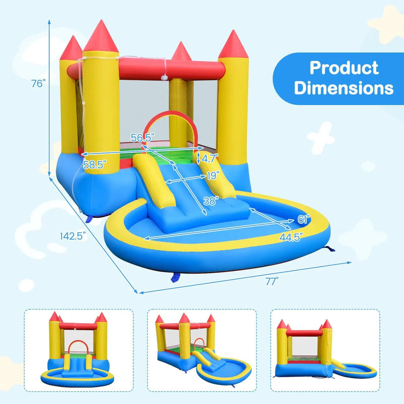 Inflatable Bounce House with Water Slide and 370W Blower by DirectDeals