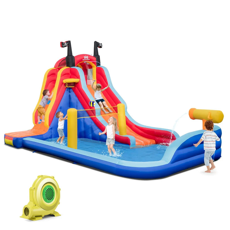 5-in-1 Inflatable Bounce House with 2 Water Slides and Large Splash Pool With 950W Blower by DirectDeals