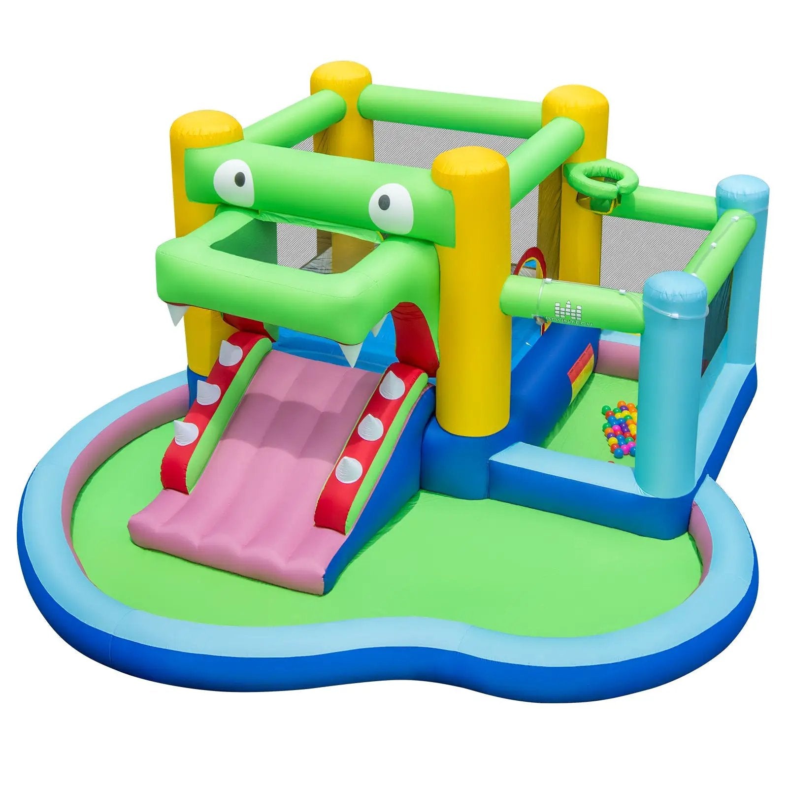 Inflatable Bounce House with Slide and Splash Pooland and 680W Blower by DirectDeals