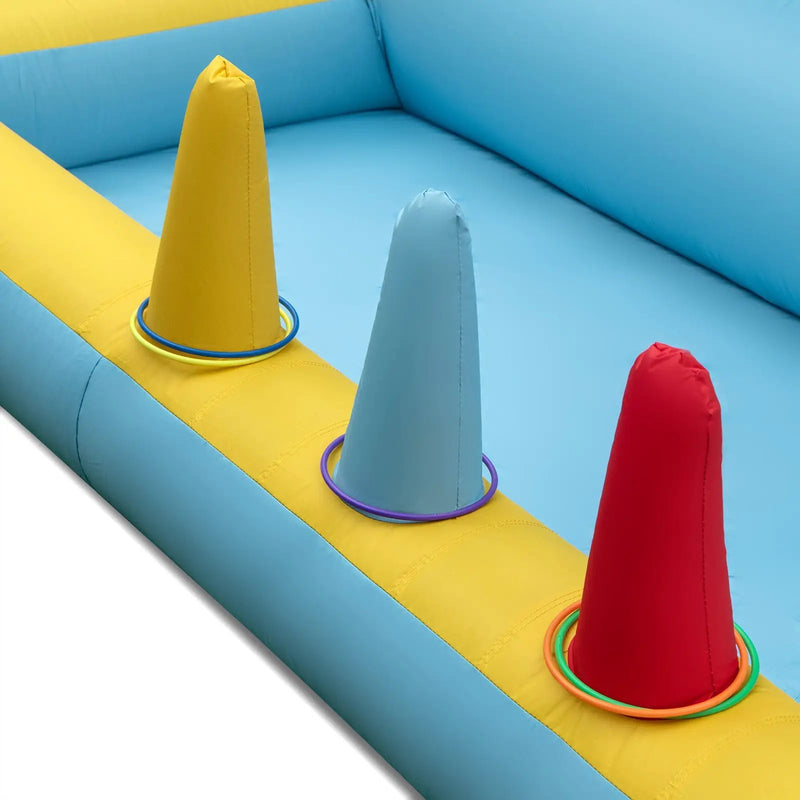 Inflatable Bounce House 7-in-1 Bouncy Castle with Slide and Tunnel with 480W Blower by DirectDeals
