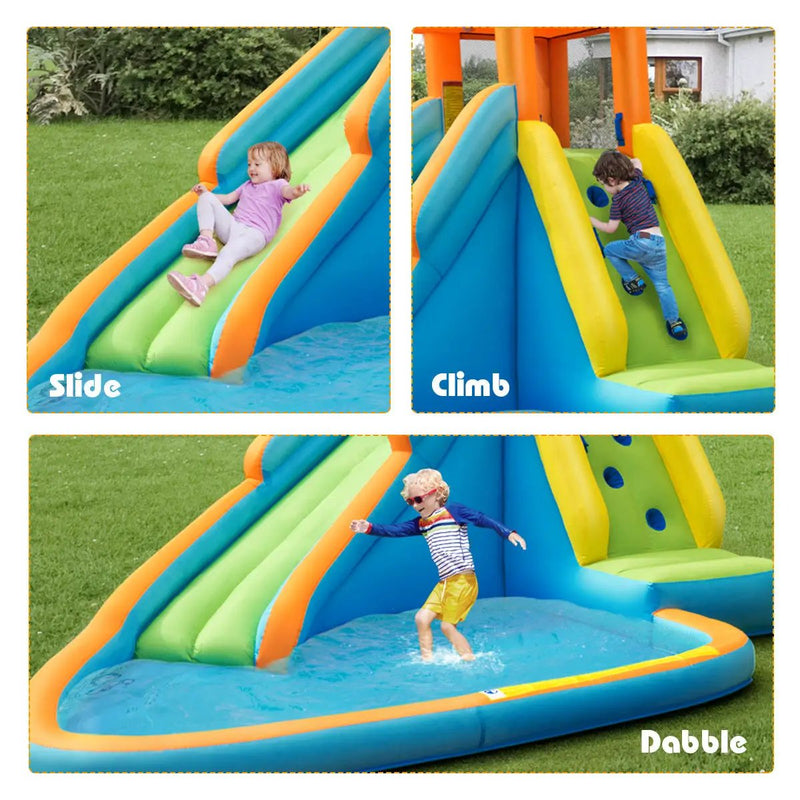 Inflatable Water Slide Kids Bounce House with 680W Blower by DirectDeals