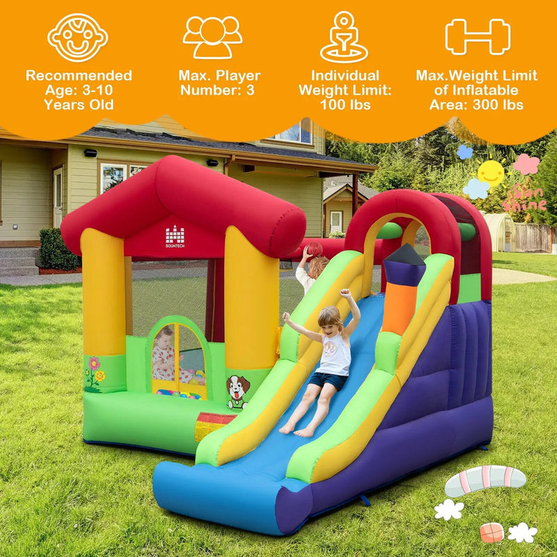 Inflatable Bounce House with Ocean Balls and 735W Air Blower by DirectDeals