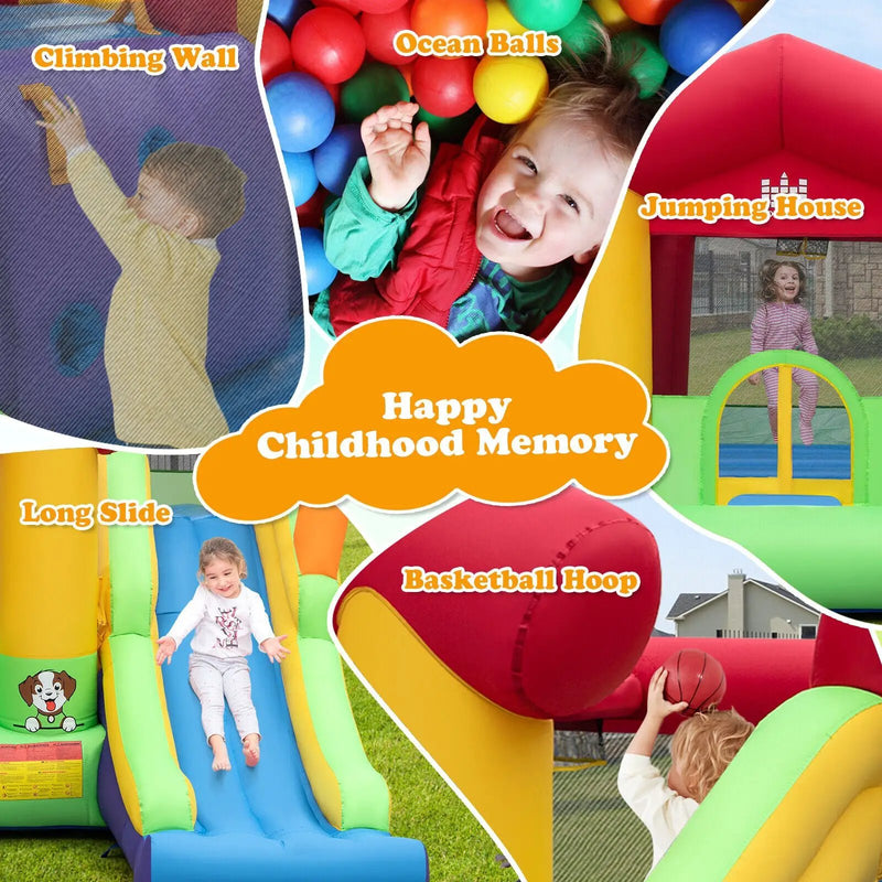 Inflatable Bounce House with Ocean Balls and 735W Air Blower by DirectDeals