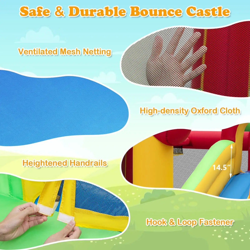 Inflatable Bounce House with Ocean Balls and 735W Air Blower by DirectDeals