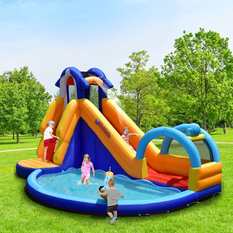 Inflatable Bouncy House with Slide and Splash Pool without Blower by DirectDeals