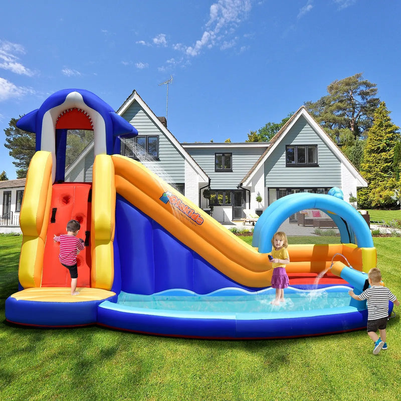 Inflatable Bouncy House with Slide and Splash Pool without Blower by DirectDeals