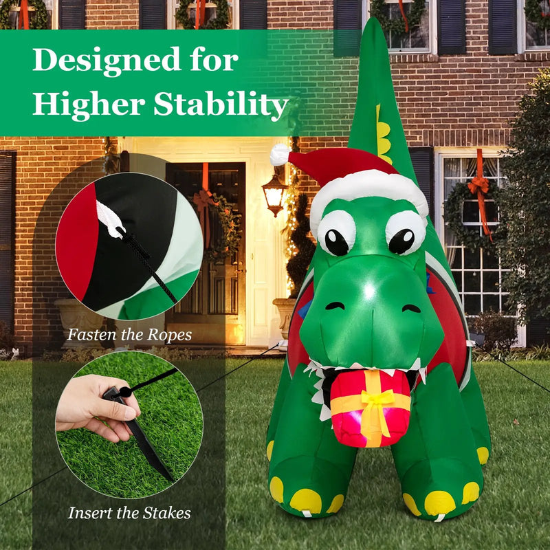 Inflatable Christmas Decoration with LED Lights for Yard by DirectDeals