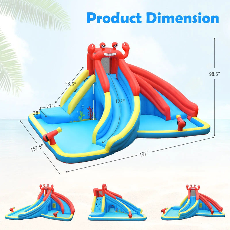 Inflatable Water Slide Bounce House with Water Cannon with 680W Blower by DirectDeals
