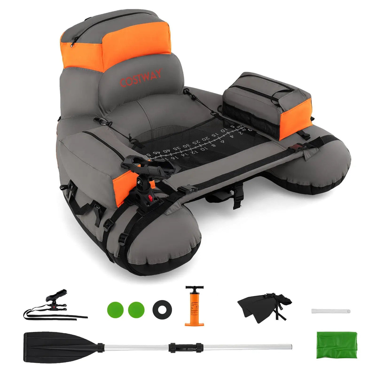 Inflatable Fishing Float Tube with Shoulder Straps and Storage for Angling, photo 6 of 16