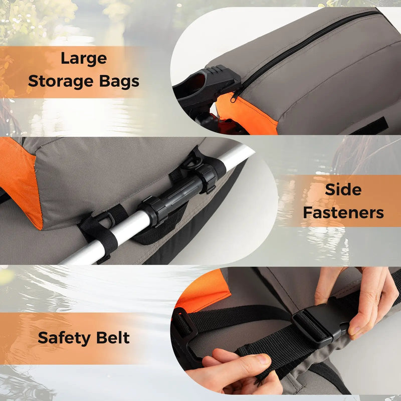 Inflatable Fishing Float Tube with Shoulder Straps and Storage for Angling by DirectDeals