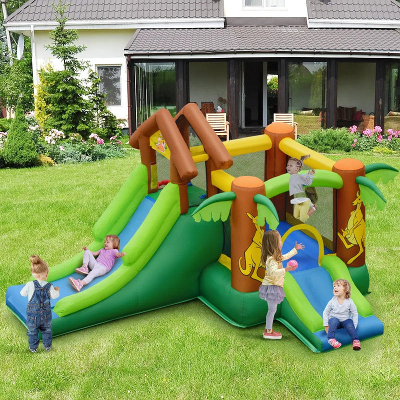 Kids Inflatable Jungle Bounce House Castle with 680W Blower by DirectDeals